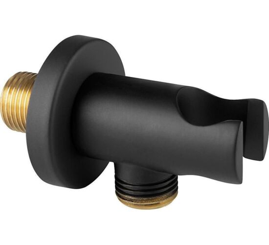 Suport para dus cu racord 1/2 Ferro Round negru PKN14BL