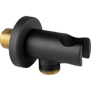 Suport para dus cu racord 1/2 Ferro Round negru PKN14BL