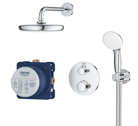 Set baterii GROHE Grohtherm Tempesta 210 (igropata 2cai+palarie+dus lateral) 34727000