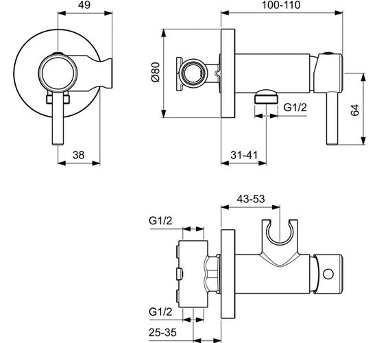 Set dus igienic ingropat Ideal Standard IdealSpray BD130AA