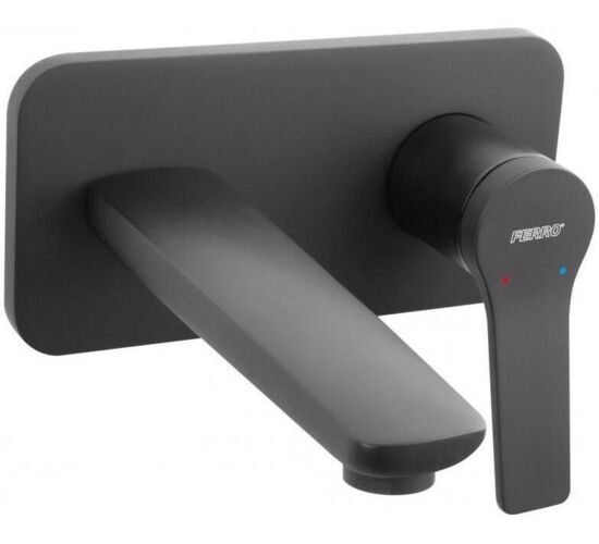 Baterie Ferro Stratos lavoar de perete ingropat BSC3PABL Negru