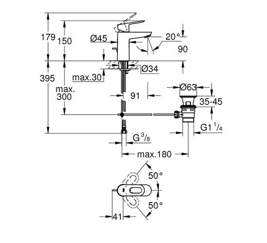 Baterie GROHE Bauloop OHM lavoar  S 23335000