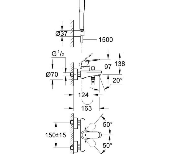 Baterie GROHE Eurosmart Cosmo cada 32832000