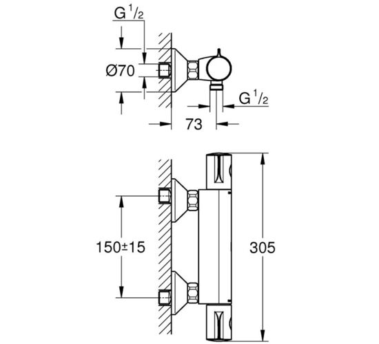 Baterie GROHE GrohTherm 800 THM dus (34558000)