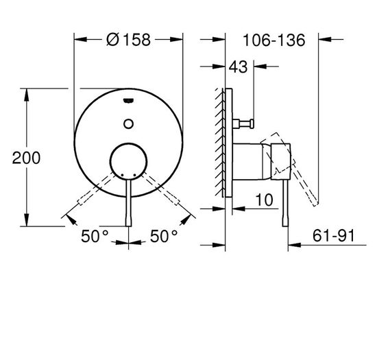 Baterie GROHE ingropata Essence 2 cai 24058001