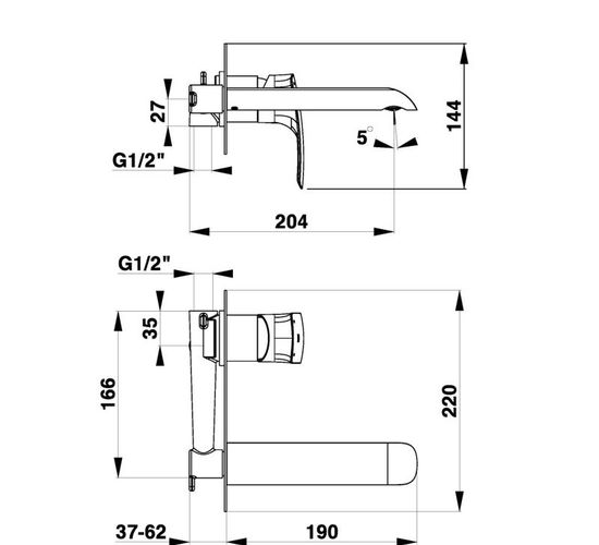 Baterie HERZ Elite e80 lavoar de perete ingropat UH00080