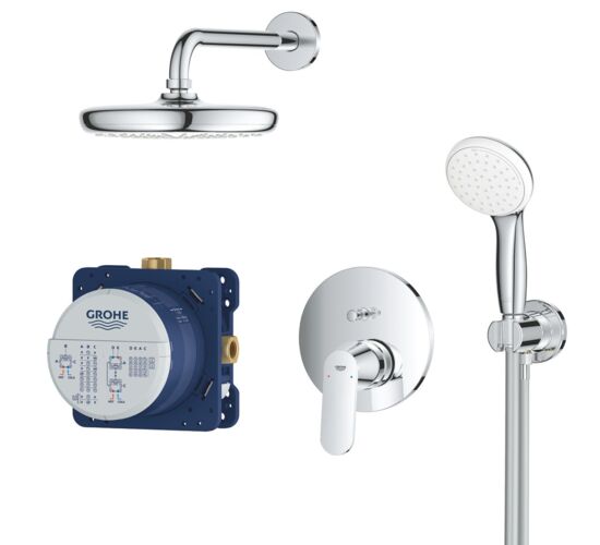 Set baterii GROHE Eurosmart Cosmo Tempesta 210 (igropata 2cai+palarie+dus lateral) 25219001