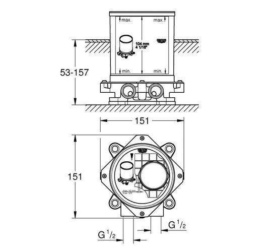 Corp ingropat GROHE baterie cada freestanding 45984001