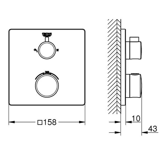 Baterie GROHE ingropata Grohtherm 2 cai Termostat 24079000