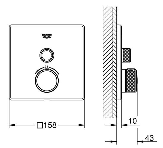 Baterie GROHE ingropata SmartControl 1 cai Termostat 29123000