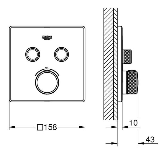 Baterie GROHE ingropata SmartControl 2 cai Termostat 29124000