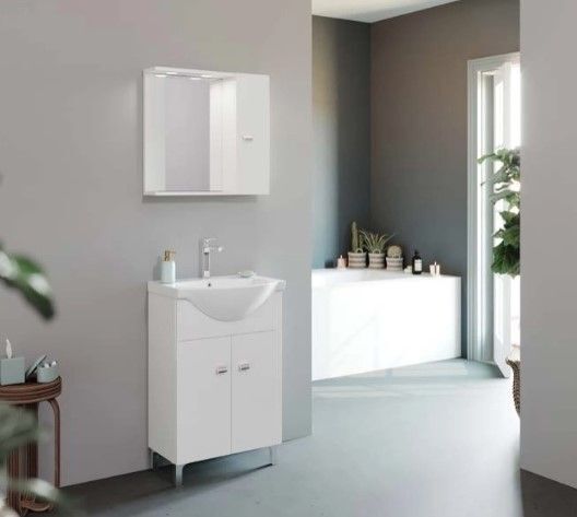 Mobilier baie Savini Due Smart 550+Oglinda cu dulap 839+199LED
