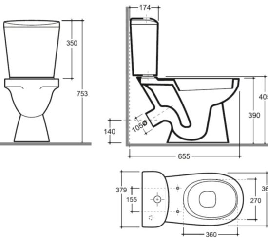 Set WC Keramin Fest 45 cu rezervor si capac