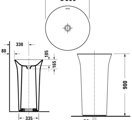 Lavoar totem freestanding Duravit White Tulip 2703500070