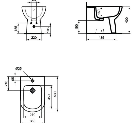 Bideu stativ Ideal Standard Tempo T510101