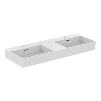 Lavoar dublu pe blat Ideal Standard Atelier Extra 1200x450 doua orificii pentru baterie T391301