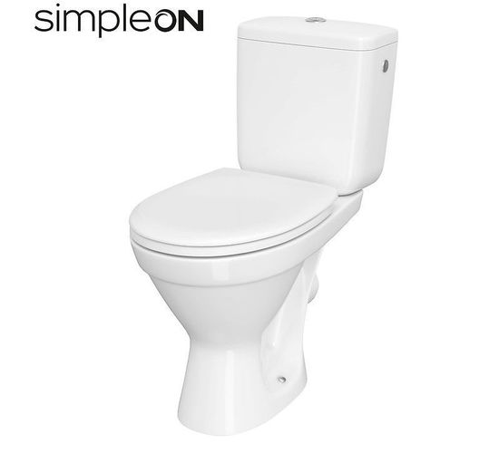 Set WC Cersanit Cersania Simple On Rimless cu rezervor si capac K11-2339