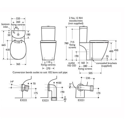 Vas WC stativ Ideal Standard pentru rezervor Connect E803601