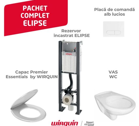 Set Rama WC Wirquin Lineo+clapeta+vas WC ROCA+capac 55950003 in limita stocului