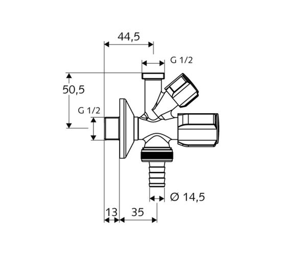 Robinet coltar Schell Comfort RV 1/2x1/2x3/4(035690699)