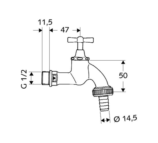 Robinet dub/serv. Schell 1/2 (034050699)