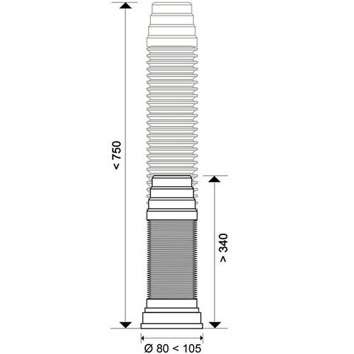 Adaptor WC flexibil extensibil Wirquin  D110 L750mm (71260201)