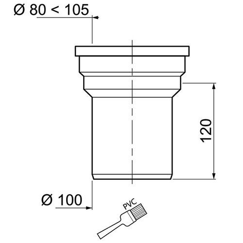 Adaptor WC drept Wirquin D100 RWC12