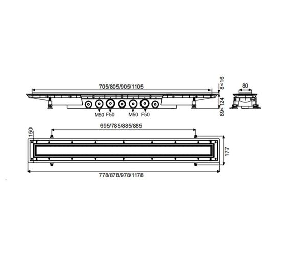 Rigola dus Wirquin Venisio Expert 800mm (30723959)