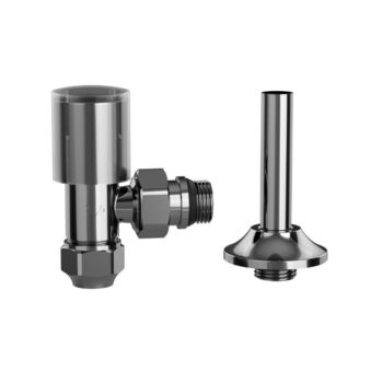 Robinet coltar radiator cu teava racordare ASG 16x1/2 tur Cromat