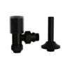 Robinet coltar radiator cu teava racordare ASG 16x1/2 tur Negru