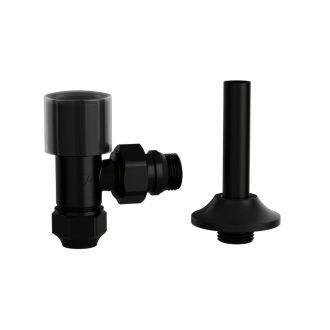 Robinet coltar radiator cu teava racordare ASG 16x1/2 retur Negru