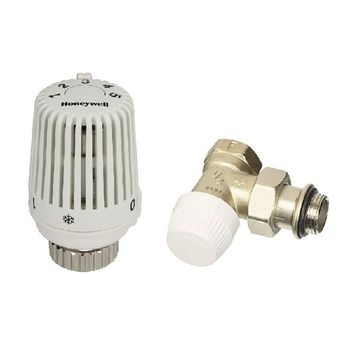 Robinet coltar radiator cu garnitura cu cap termostat Honeywell 1/2