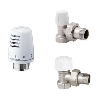 Set robinet cu cap termostat + retur ICMA 1/2