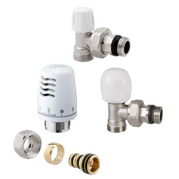 Set robinet cu cap termostat + retur ICMA 16x1/2 cu garnitura